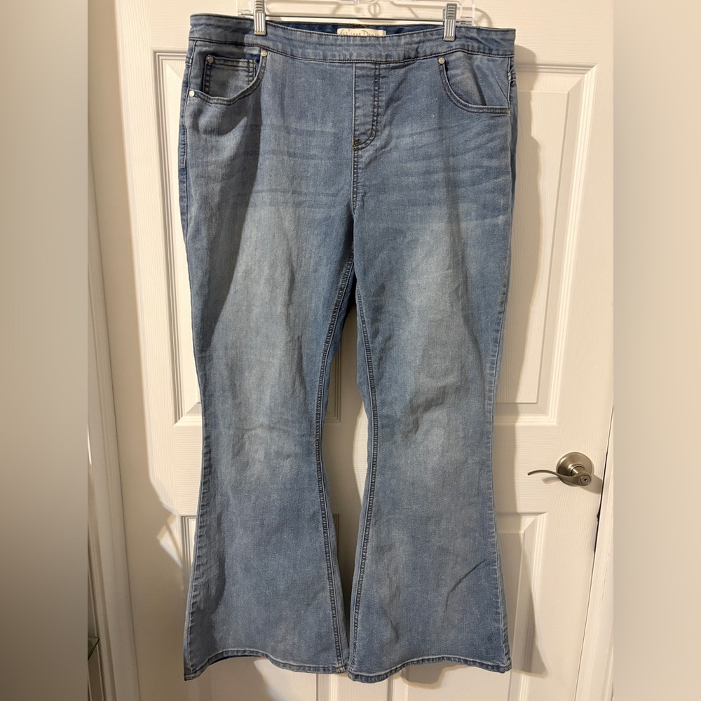 Stylish Light Blue Flare Jeans for Women